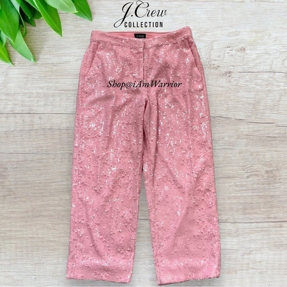 J.Crew Collection NWT bubblegum high waisted pink sequin pants *shop@iamwarrior - Picture 6 of 13